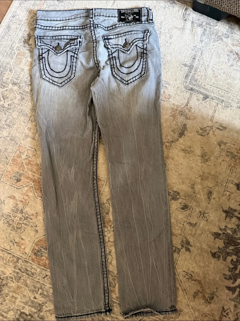 True Religion Men’s Gray Relaxed Skinny Jeans